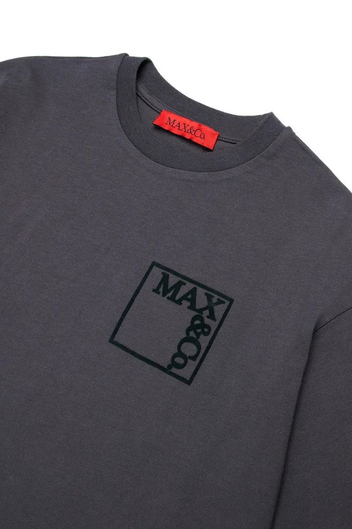 Fete Max&Co. Tricou de bumbac pentru copii MAXT23F OVER T-SHIRT MX0197 gri