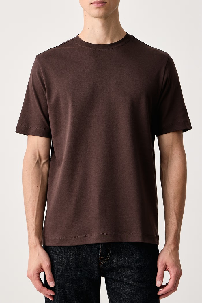 Odzież Mos Mosh T-shirt męski bawełniany DARREN 508280 brązowy