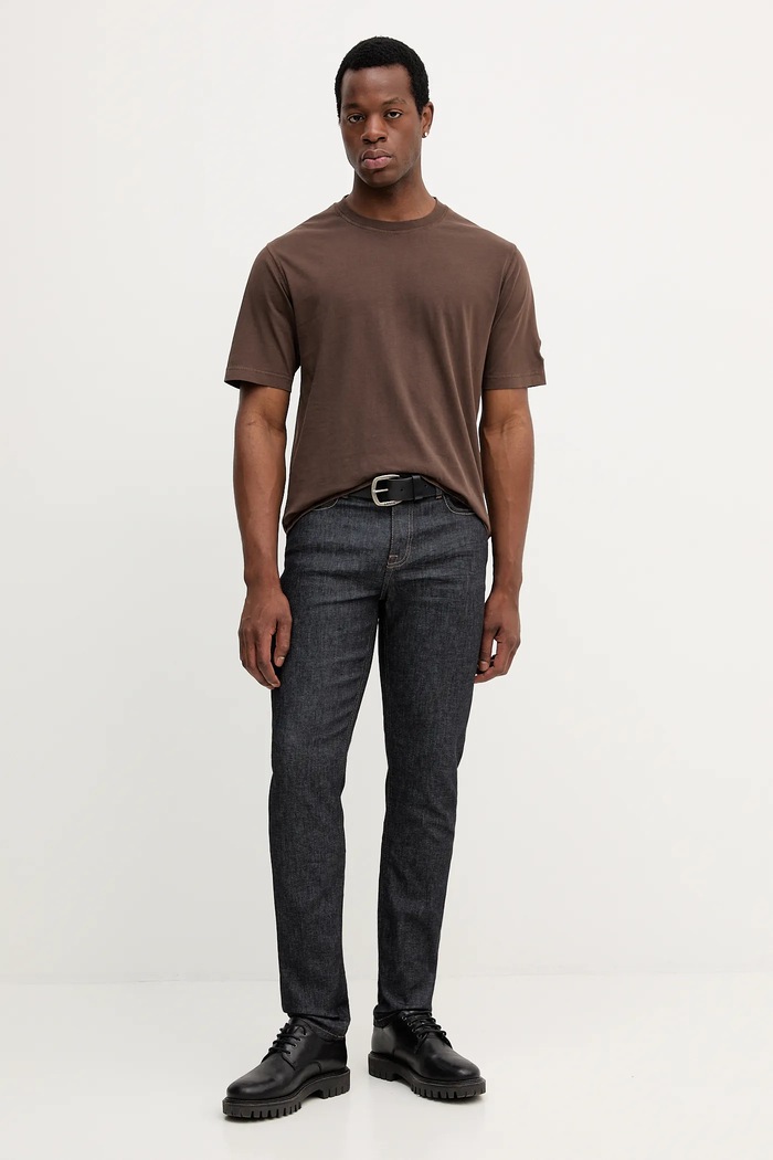 Βαμβακερό μπλουζάκι Mos Mosh 507190 καφέ AW25