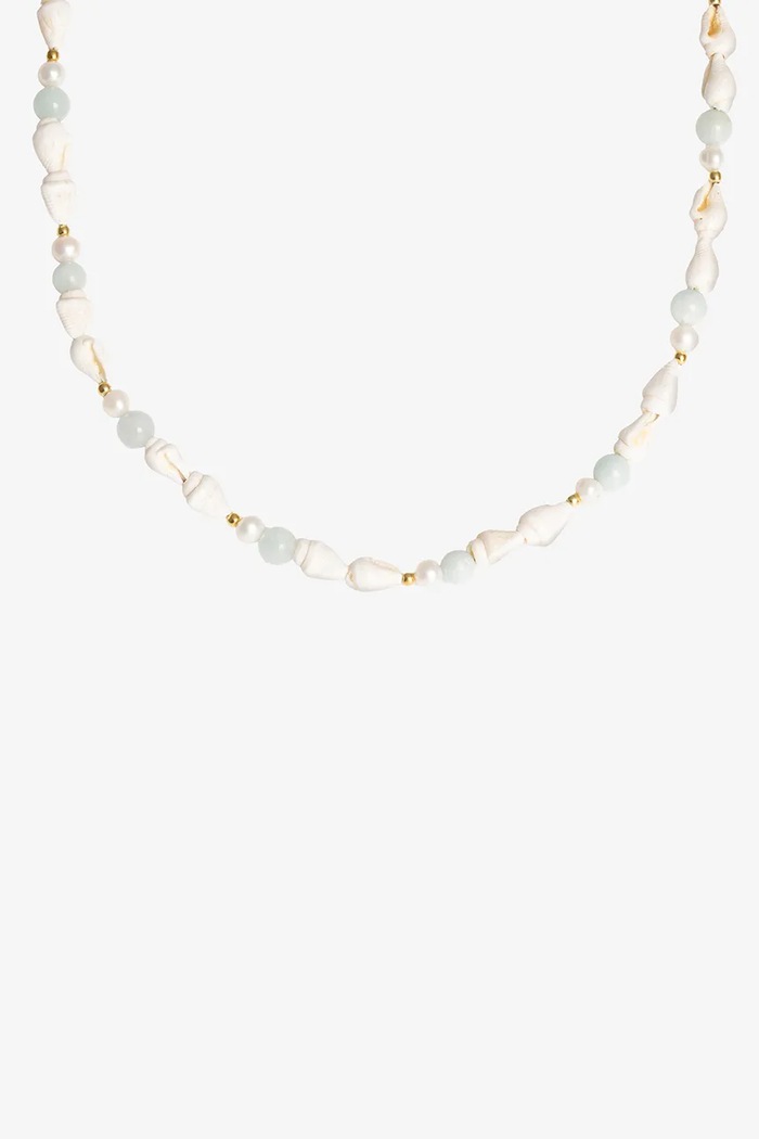 ANIA KRUK Choker srebrny pozłacany z perłą SUMMER SAKNP3572Z złoty ZW26