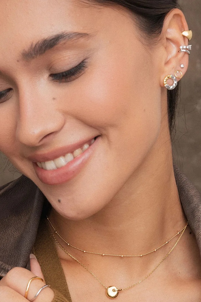 ANIA KRUK kolczyki damskie złote z diamentem DIAMONDS złoty ZALKD1882