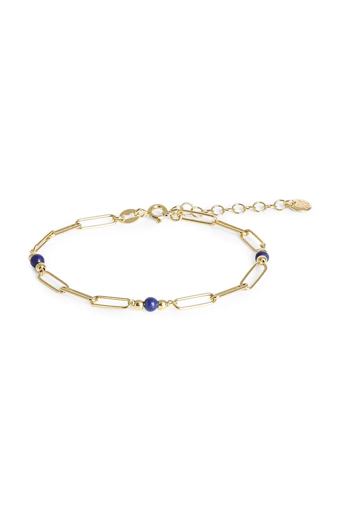 ANIA KRUK bransoletka damska srebrna pozłacana lapis lazuli DUO złoty SMIAN0794Z
