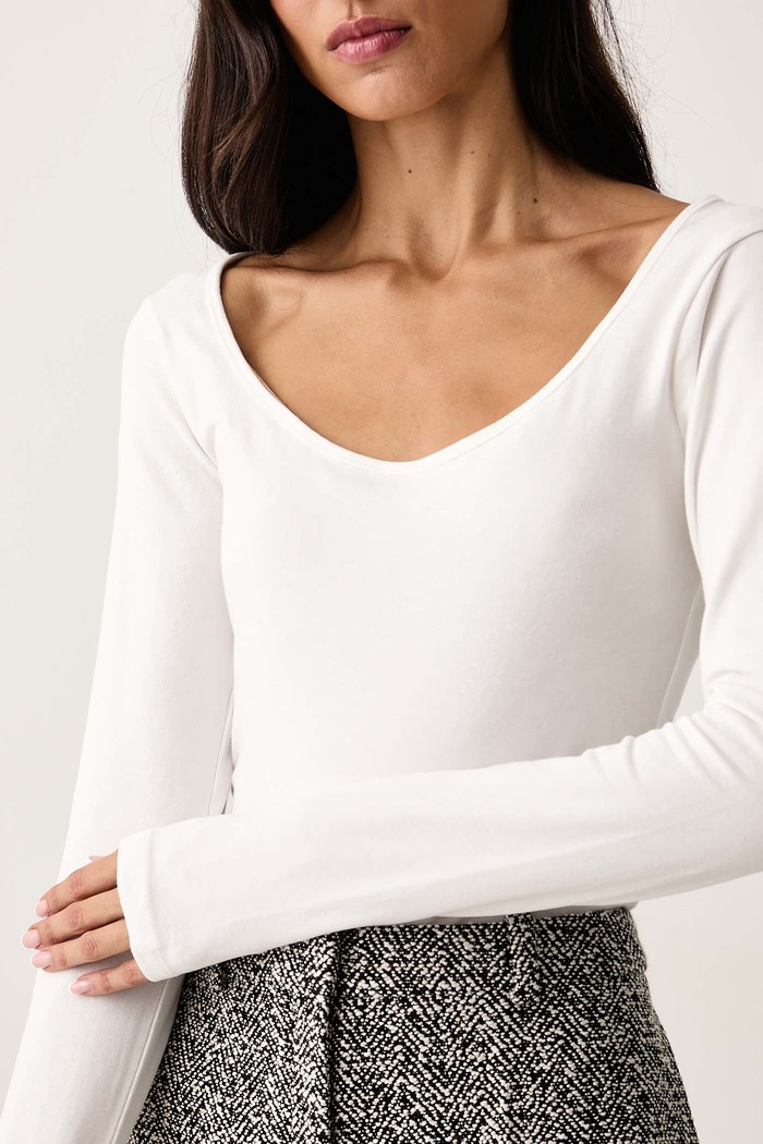 Body damskie z bawełną JORIX Silvian Heach GPA26538BD biały