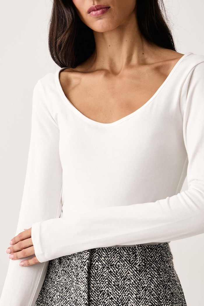 Body damskie z bawełną JORIX Silvian Heach GPA26538BD biały