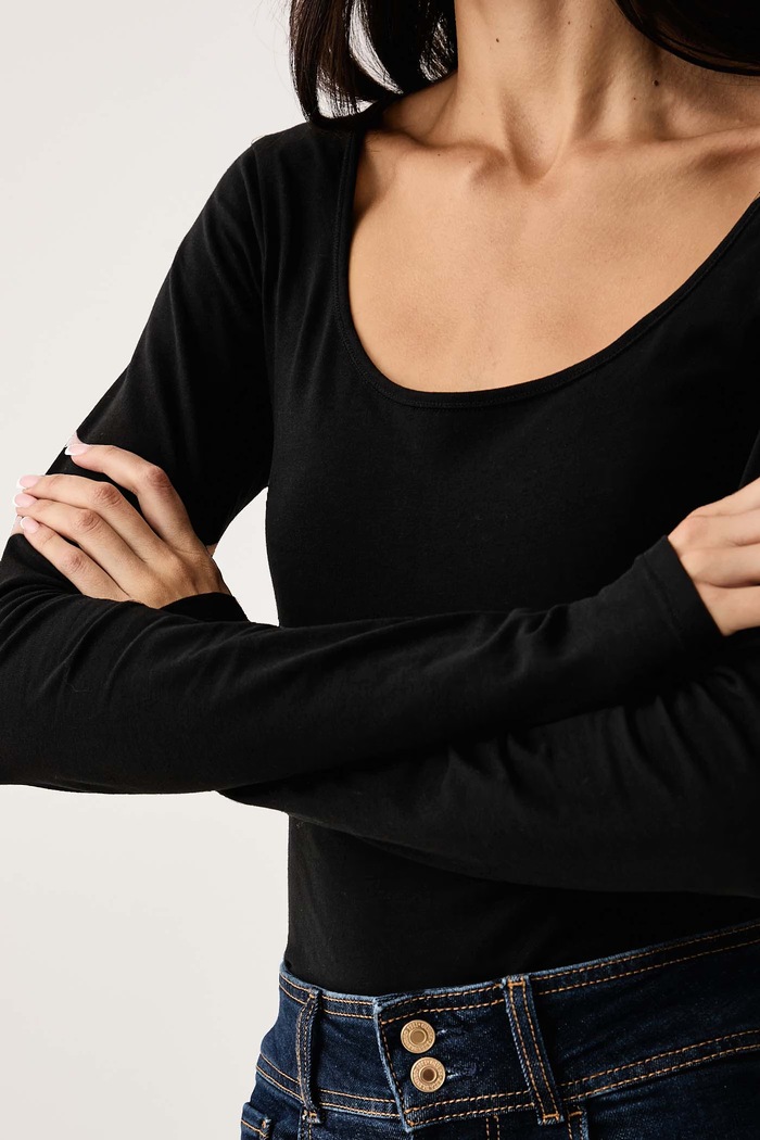 Body damskie z bawełną JORIX Silvian Heach GPA26538BD czarny