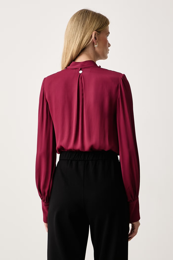 Odzież Silvian Heach Body damskie z wiskozy XILIRTI GPA26455BD bordowy