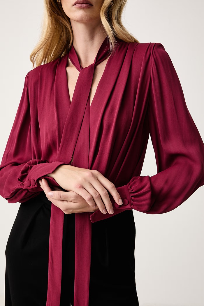 Body damskie z wiskozy XILIRTI Silvian Heach GPA26455BD bordowy