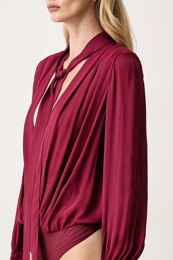 Body damskie z wiskozy XILIRTI Silvian Heach bordowy GPA26455BD