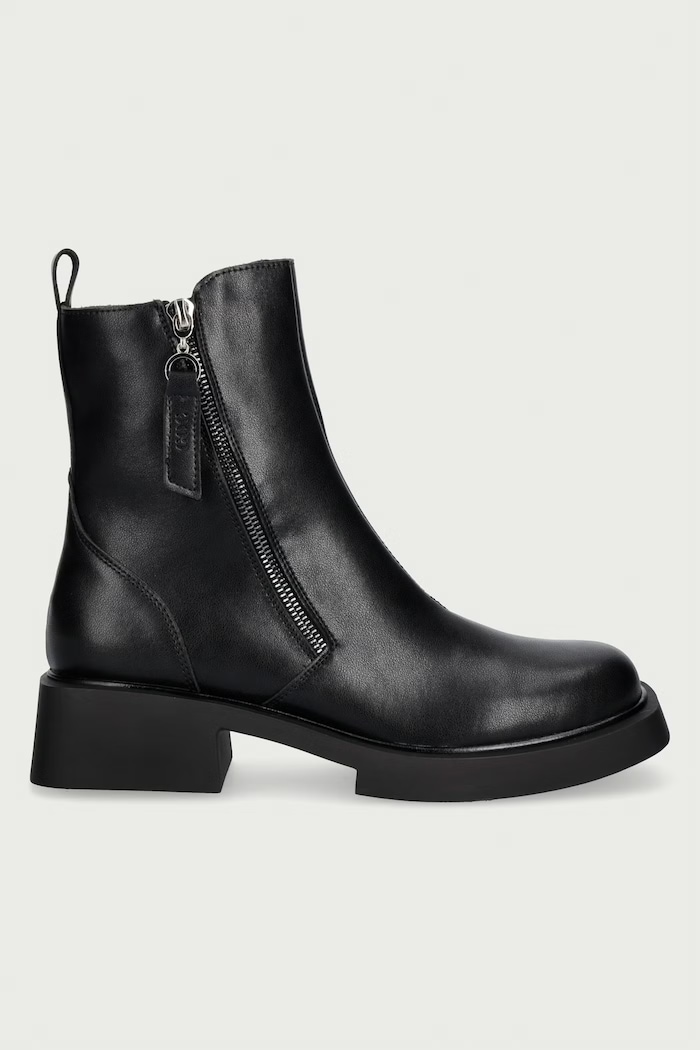 Goe Botki damskie skórzane UU2N4918.BLACK czarny ZW26