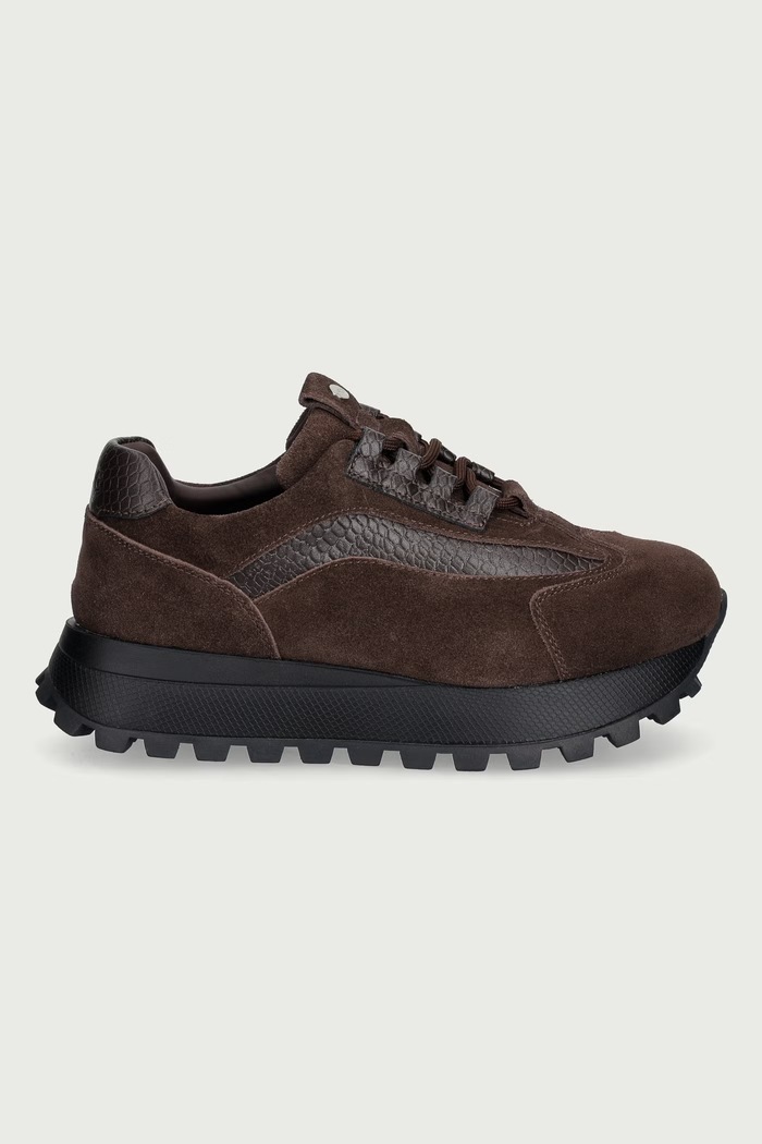Goe Sneakersy damskie nubukowe UU2N4902.BROWN brązowy ZW26