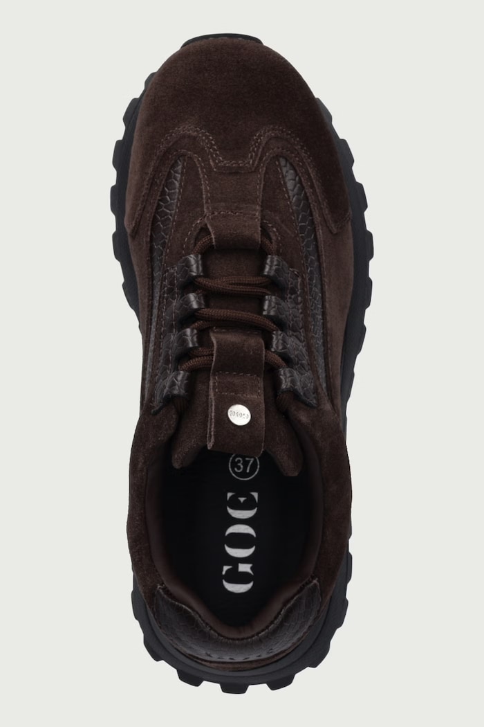 Sneakersy damskie nubukowe Goe UU2N4902.BROWN brązowy