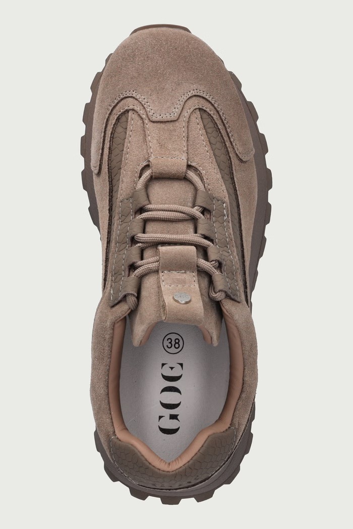 Sneakersy damskie zamszowe Goe UU2N4900.TAUPE beżowy