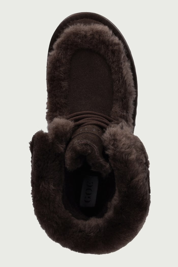 Botki na platformie damskie zamszowe Goe UU2N4303.BROWN brązowy