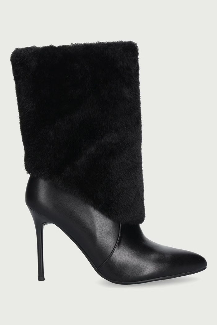 Goe Botki damskie skórzane UU2N4215.BLACK czarny ZW26