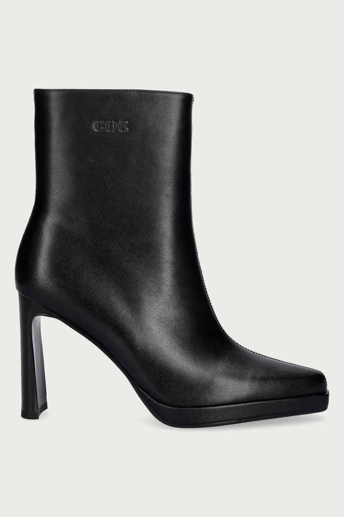 Goe Botki damskie skórzane UU2N4206.BLACK czarny ZW26