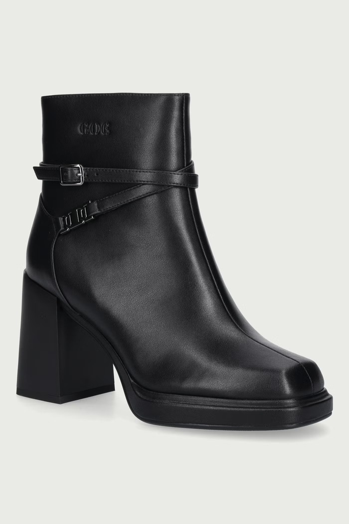 Goe Botki damskie skórzane czarny UU2N4132.BLACK
