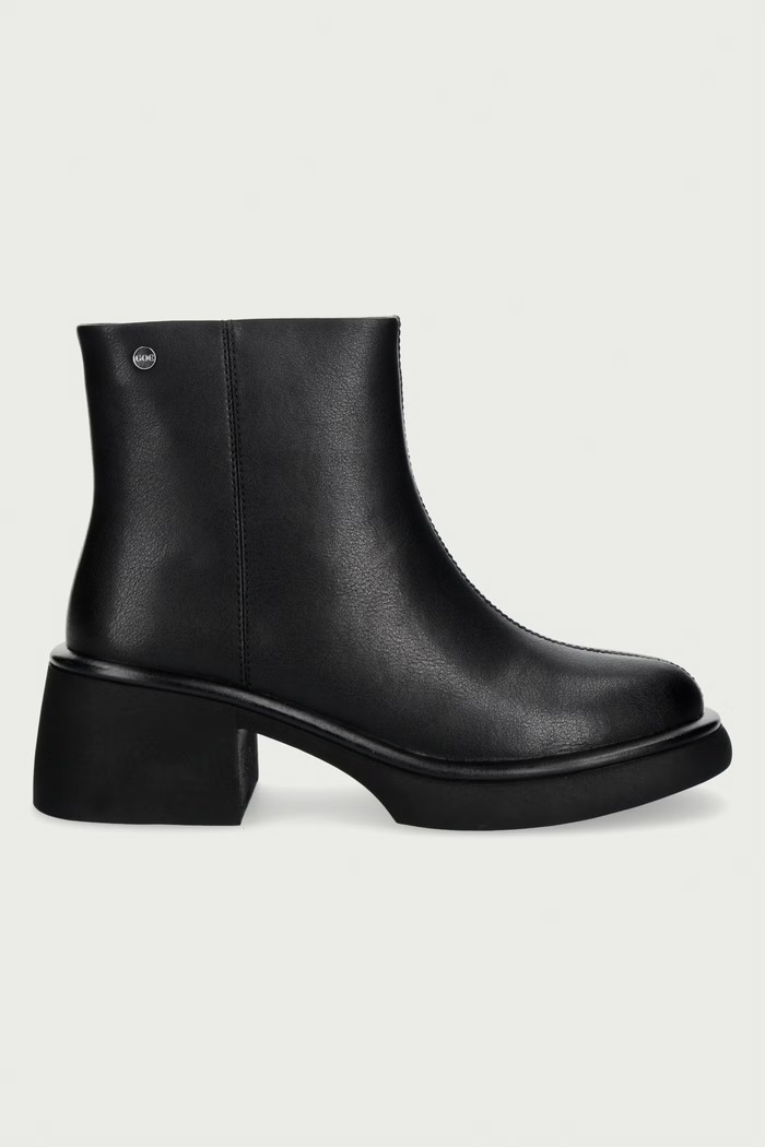 Goe Botki damskie skórzane UU2N4119.BLACK czarny ZW26