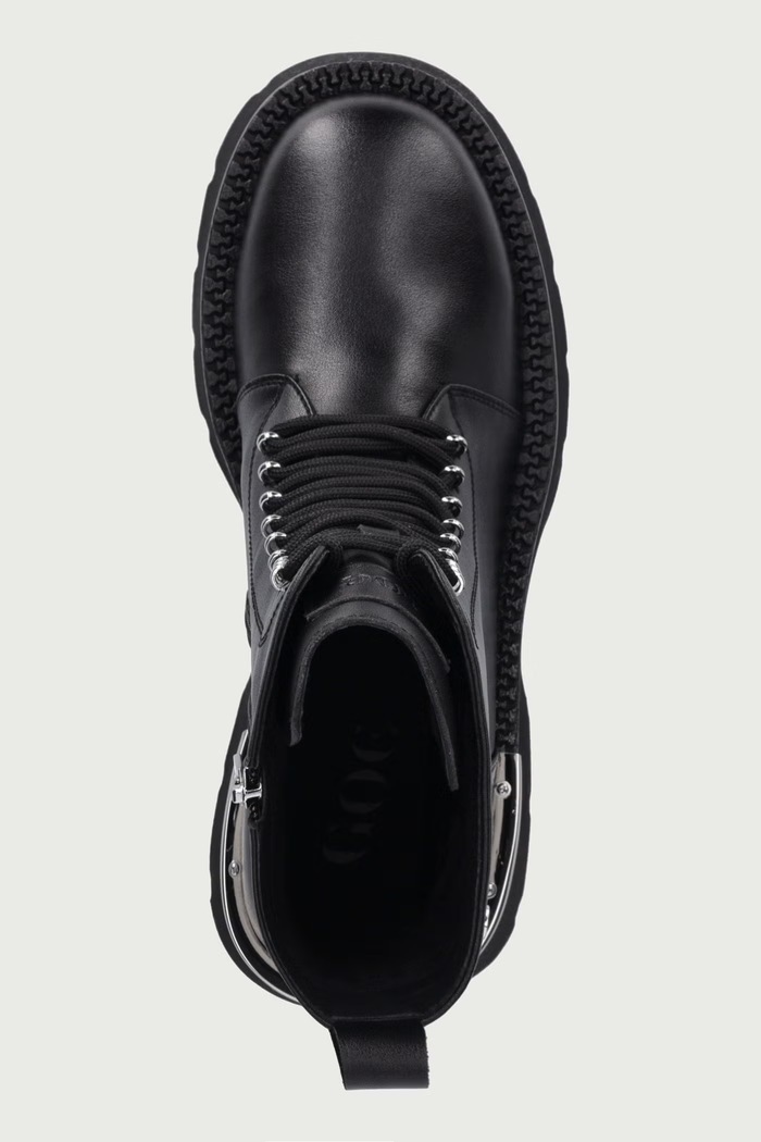 Workery damskie skórzane Goe UU2N4114.BLACK czarny