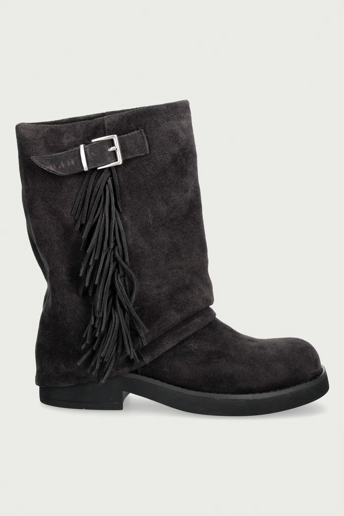 Goe Botki damskie zamszowe UU2N4108.BLACK czarny ZW26