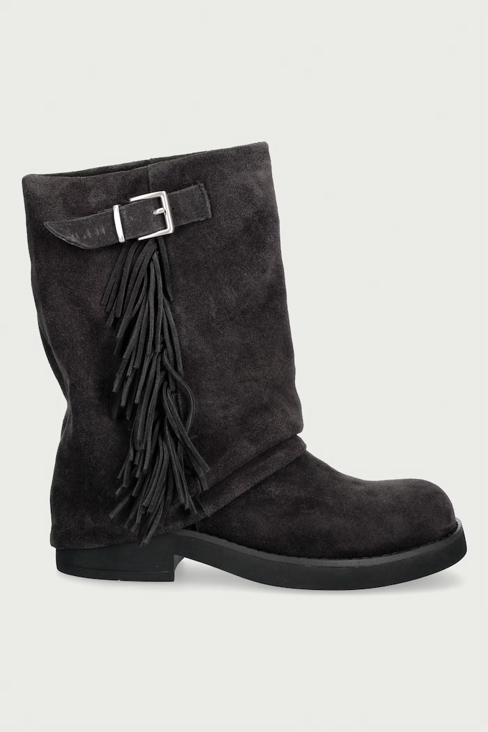 Goe Botki damskie zamszowe UU2N4108.BLACK czarny ZW26