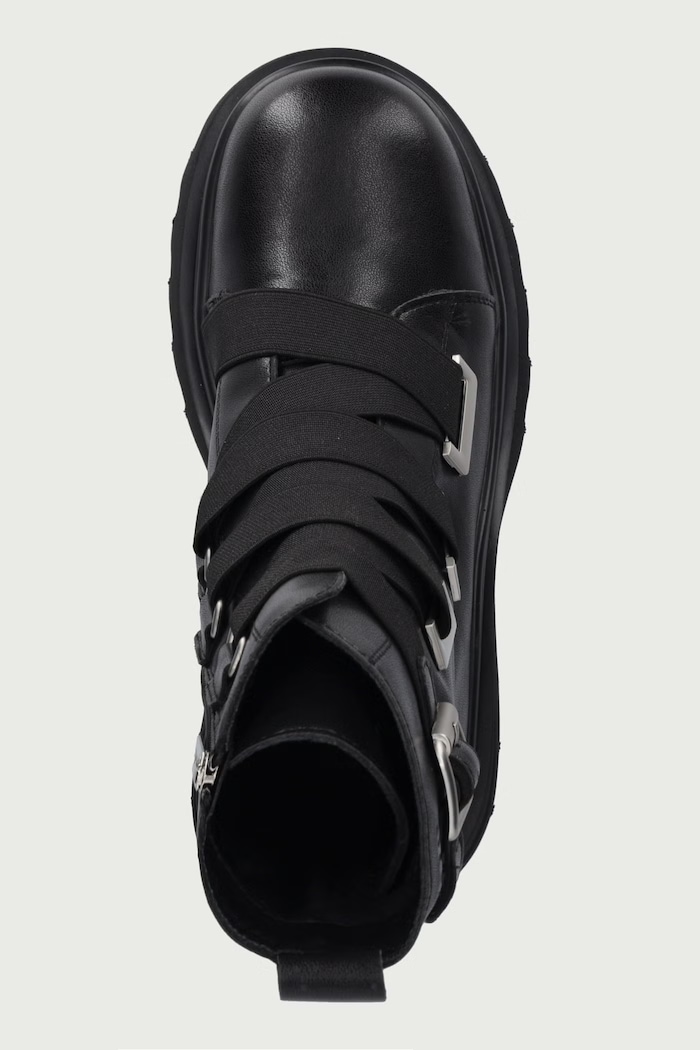 Botki na platformie damskie skórzane Goe UU2N4105.BLACK czarny