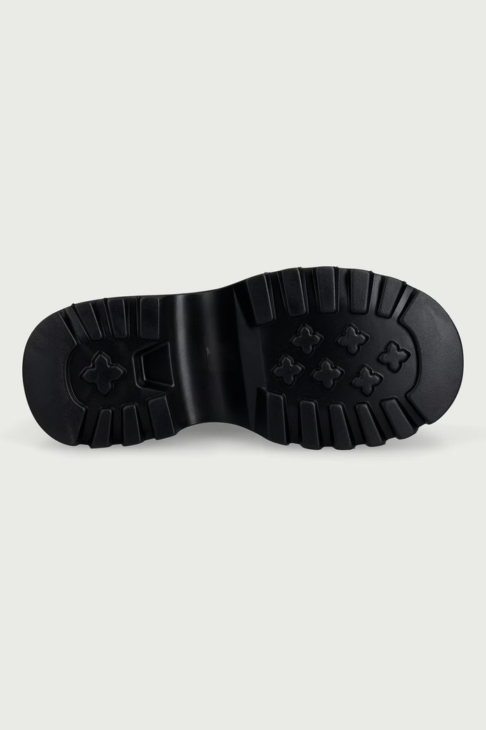 Botki na platformie damskie skórzane Goe czarny UU2N4105.BLACK