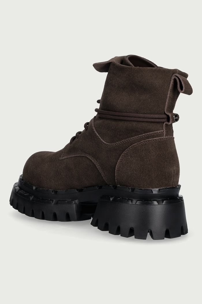 Obuwie Goe Workery na platformie damskie zamszowe UU2N4101.BROWN brązowy
