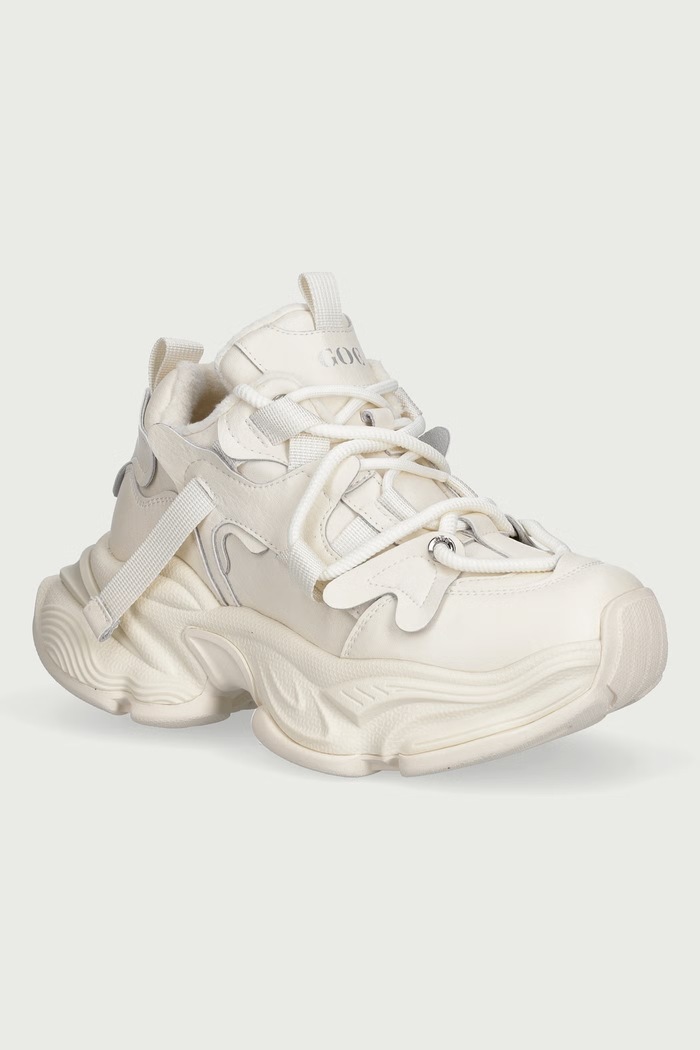 Goe Sneakersy damskie skórzane beżowy UU2N4021.BEIGE