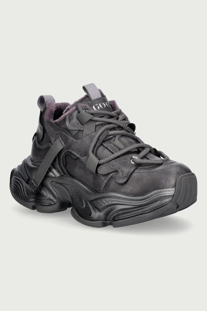 Goe Sneakersy damskie skórzane szary UU2N4020.GREY