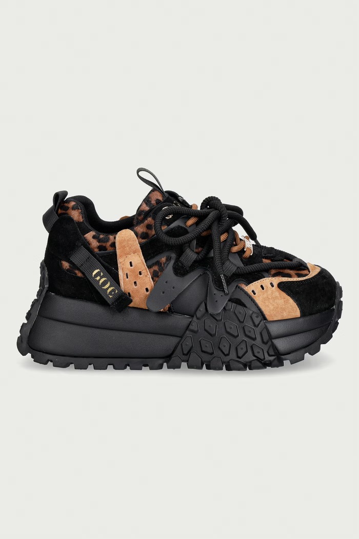 Goe sneakersy damskie skórzane UU2N4017.BLACK czarny ZW26