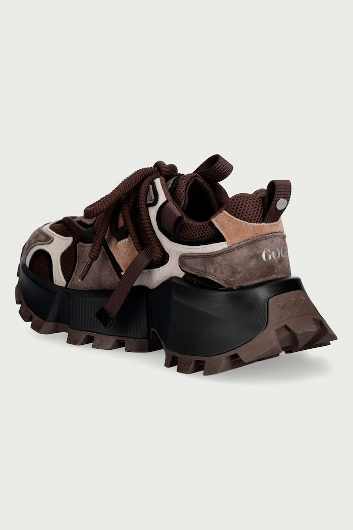 Obuwie Goe Sneakersy damskie skórzane UU2N4012.BROWN brązowy