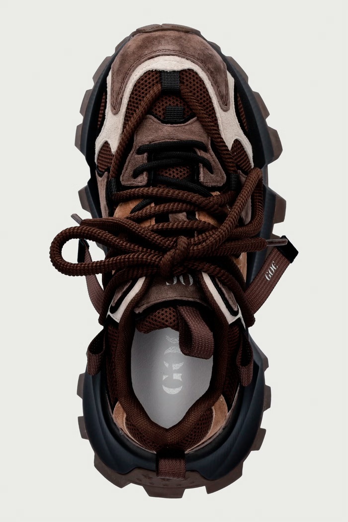 Sneakersy damskie skórzane Goe UU2N4012.BROWN brązowy