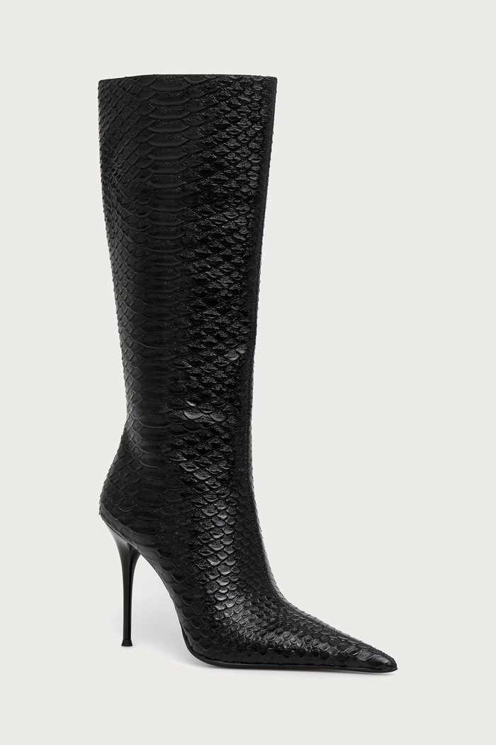 Jeffrey Campbell Kozaki na szpilce damskie skórzane PROPOSAL czarny JC.1385.5.1