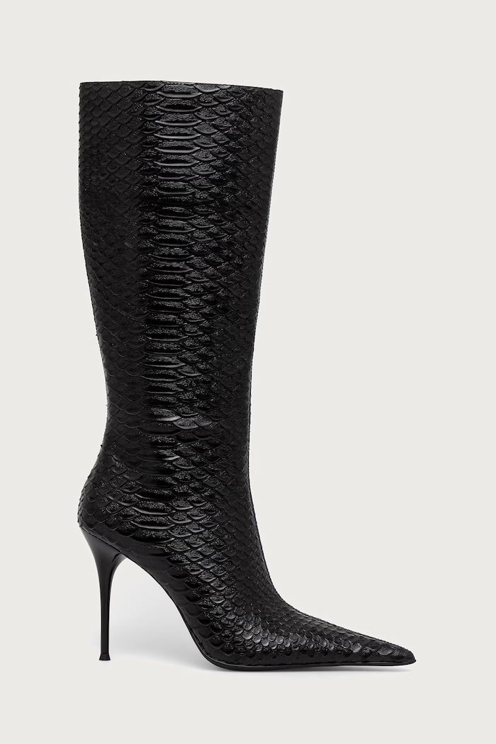 Jeffrey Campbell Kozaki na szpilce damskie skórzane PROPOSAL JC.1385.5.1 czarny ZW26