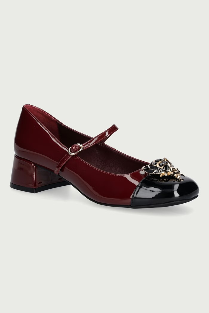 Jeffrey Campbell Czółenka skórzane JITTERBUG2 bordowy U88.05A.006