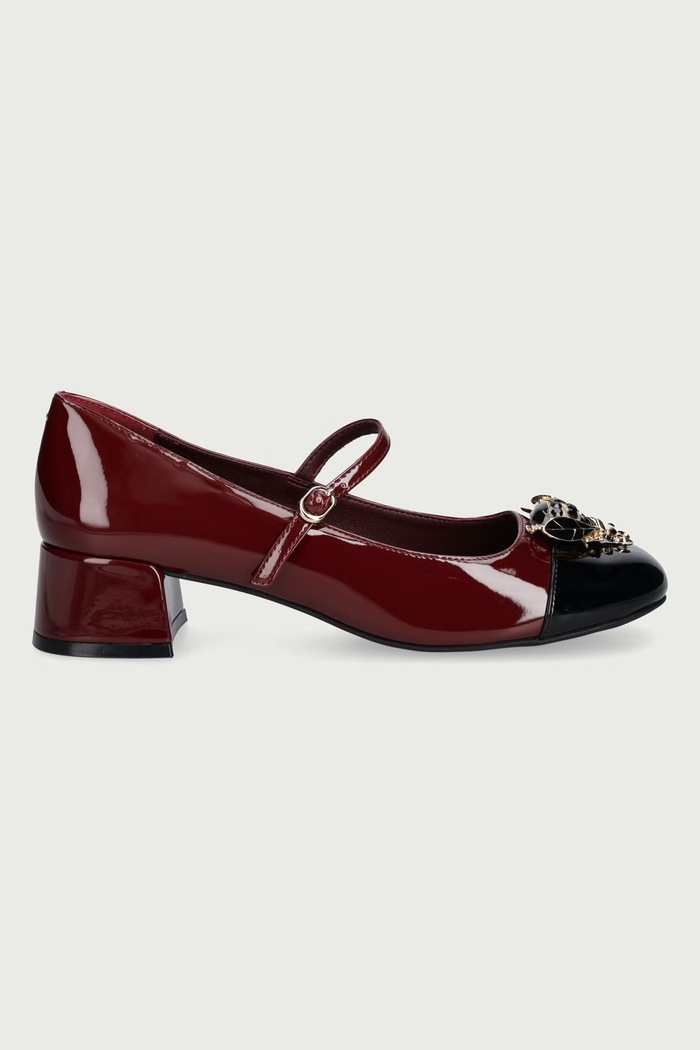 Jeffrey Campbell Czółenka skórzane JITTERBUG2 U88.05A.006 bordowy ZW26