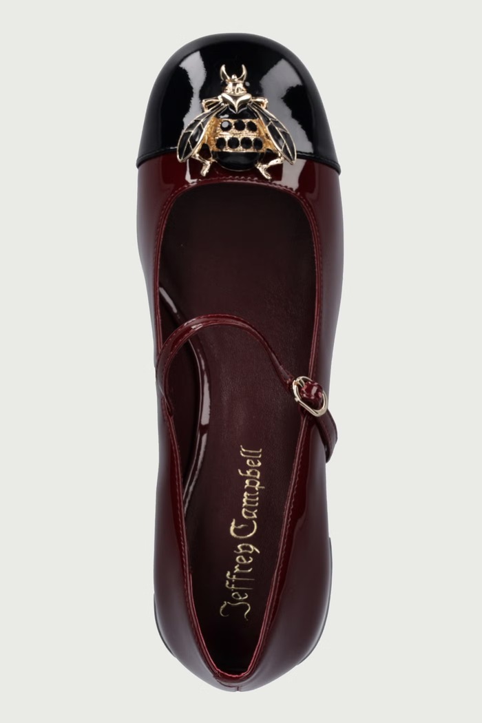Czółenka skórzane JITTERBUG2 Jeffrey Campbell U88.05A.006 bordowy