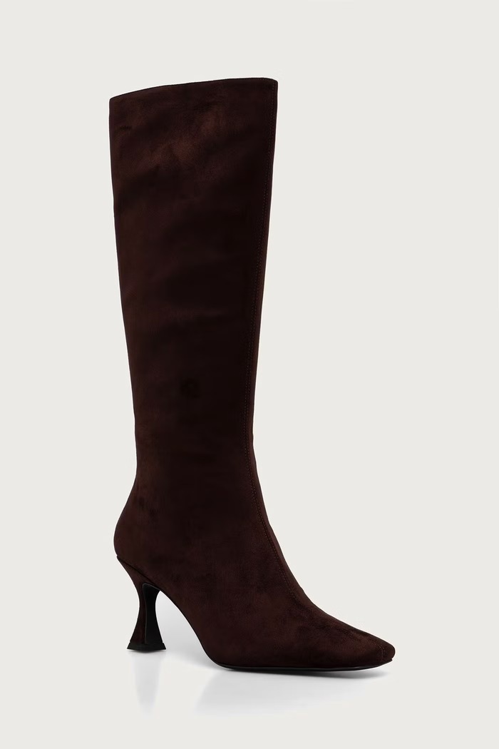 Jeffrey Campbell Kozaki na szpilce damskie Check-Mate brązowy JC.1486.5.1