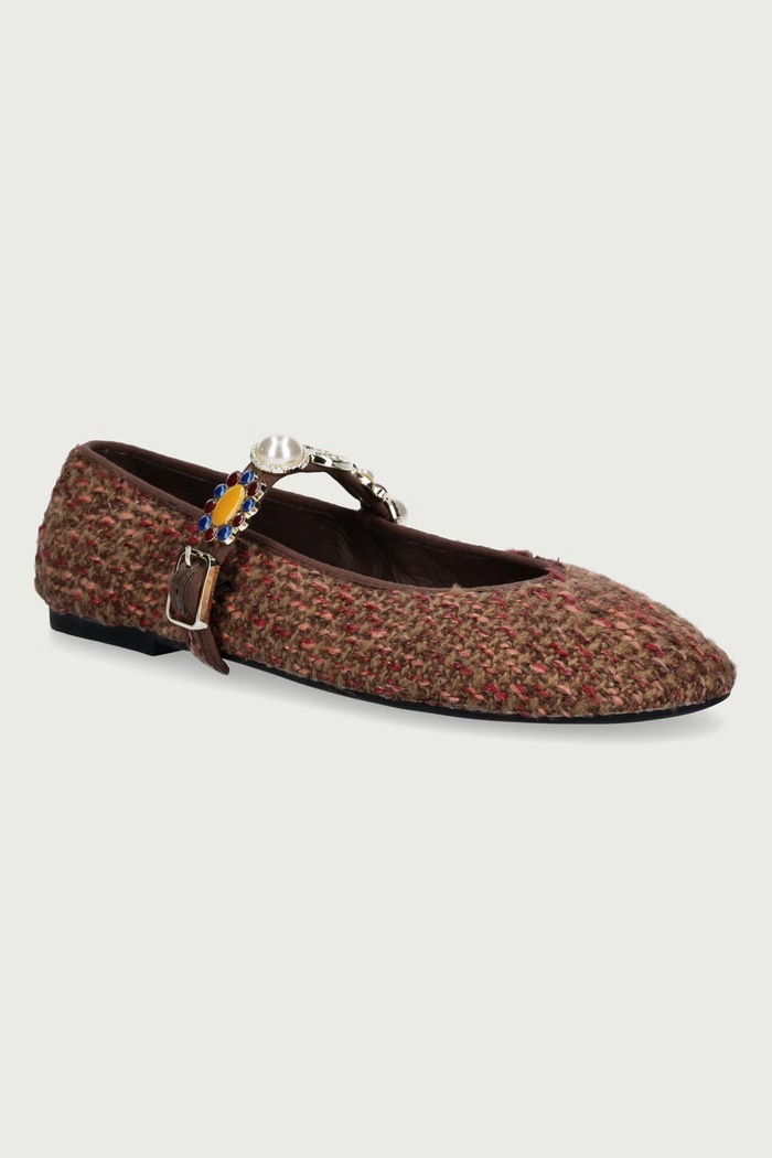 Jeffrey Campbell Baleriny Amarissa brązowy JC.1667.3.1