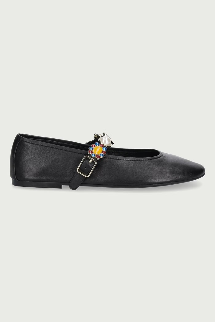 Jeffrey Campbell Baleriny skórzane Amarissa JC.1667.2.9 czarny ZW26