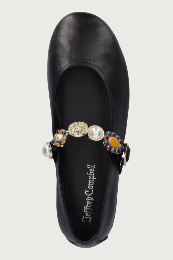 Baleriny skórzane Amarissa Jeffrey Campbell JC.1667.2.9 czarny