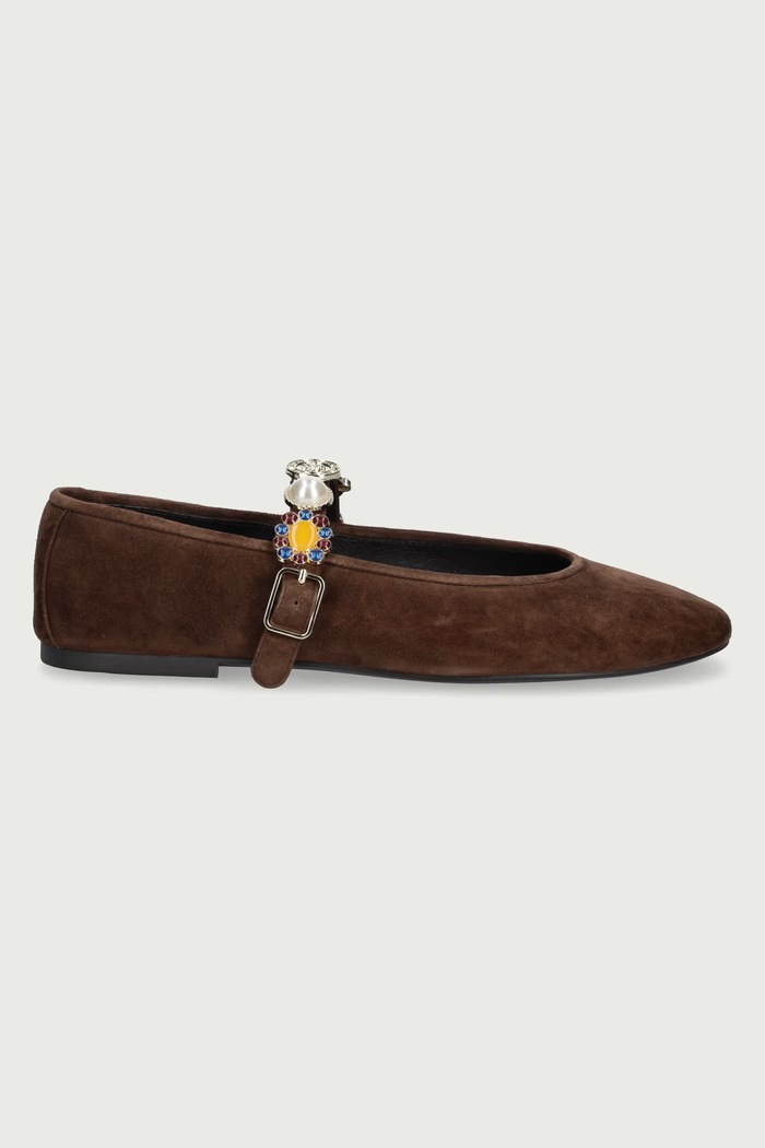 Jeffrey Campbell Baleriny nubukowe Amarissa JC.1667.2.13 brązowy ZW26