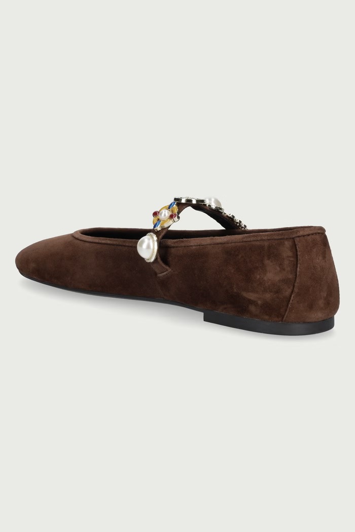 Obuwie Jeffrey Campbell Baleriny nubukowe Amarissa JC.1667.2.13 brązowy