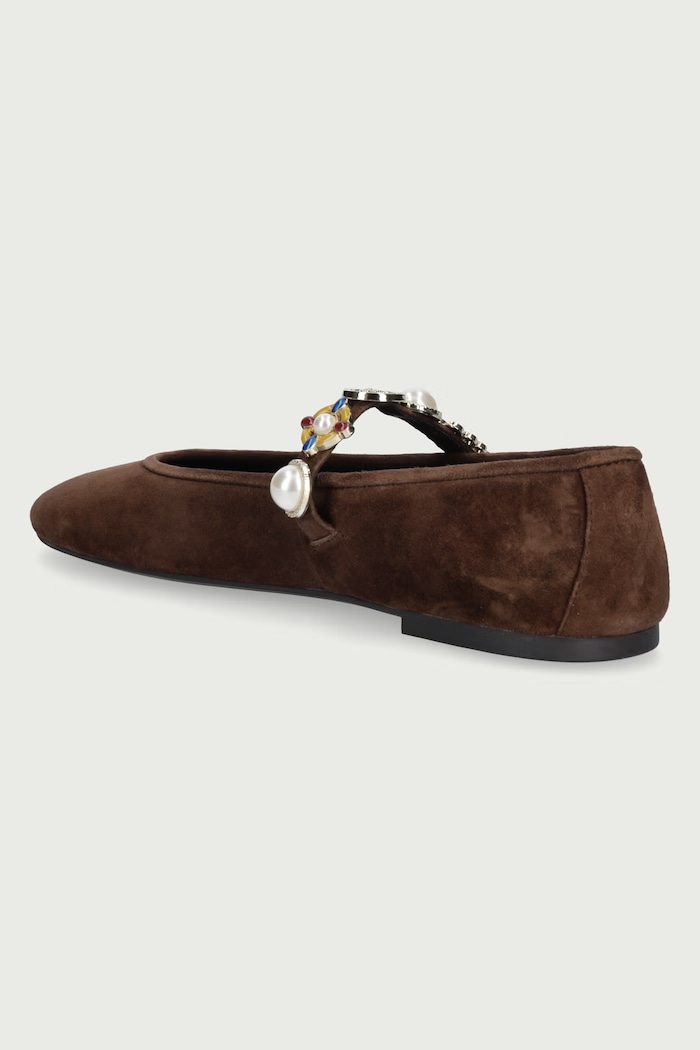 Obuwie Jeffrey Campbell Baleriny nubukowe Amarissa JC.1667.2.13 brązowy
