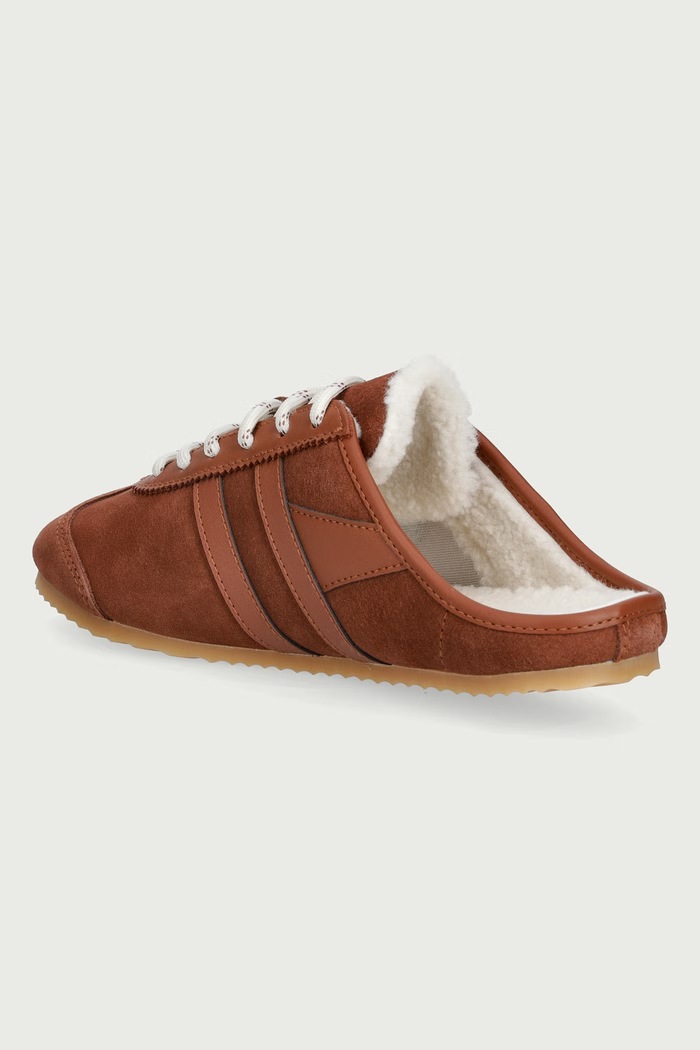 Scarpe Gola Ciabatte slide mules da donna in scamoscio Cleora Summit Mule Trainer CLB927TT marrone