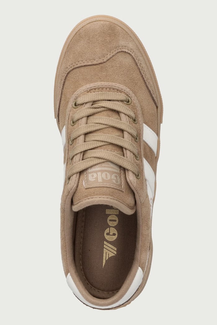 Badminton Suede Trainer sneakersy damskie zamszowe Gola CLB771CW beżowy
