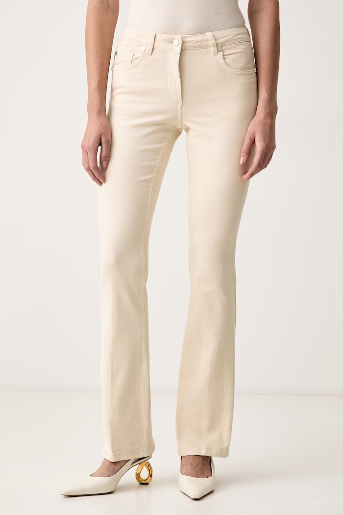 Silvian Heach Jeansy straight damskie VEDDU beżowy GPA26040JE