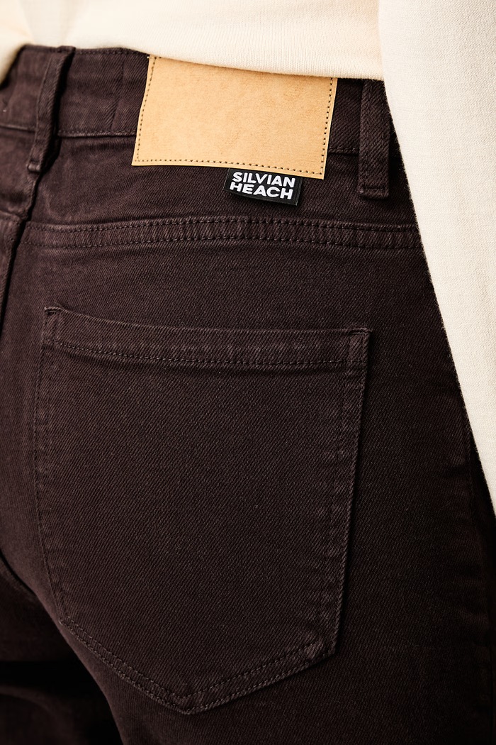 Silvian Heach jeansy flare damskie KODDU brązowy GPA26057JE