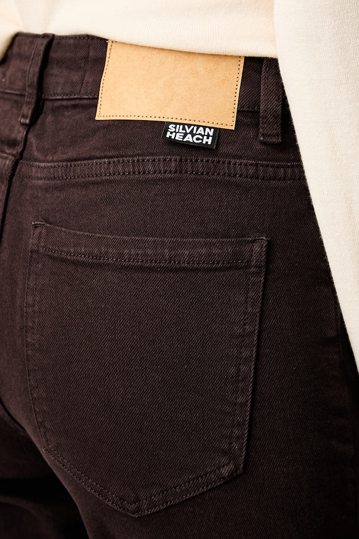Silvian Heach jeansy flare damskie KODDU brązowy GPA26057JE