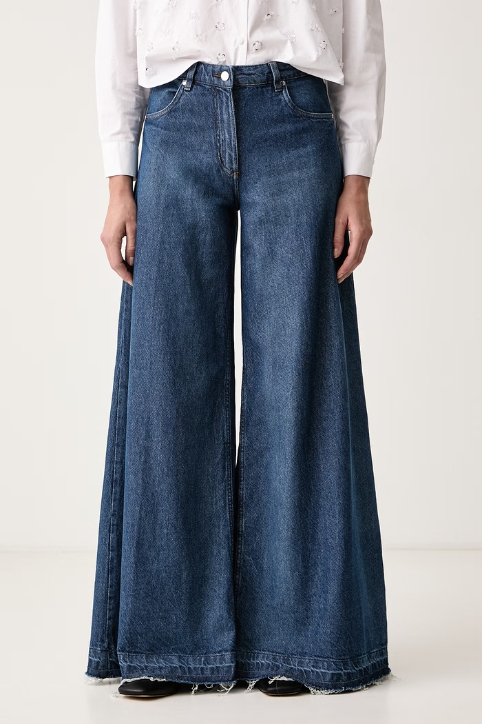 Silvian Heach Jeansy wide leg damskie PADRIK niebieski GPA26044JE